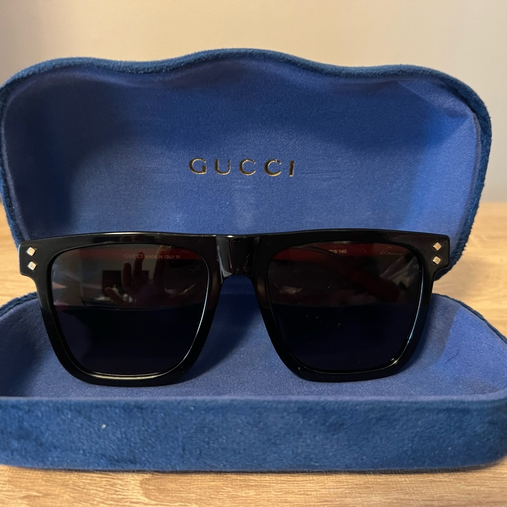 Gucci Black Sunglasses with Blue Case